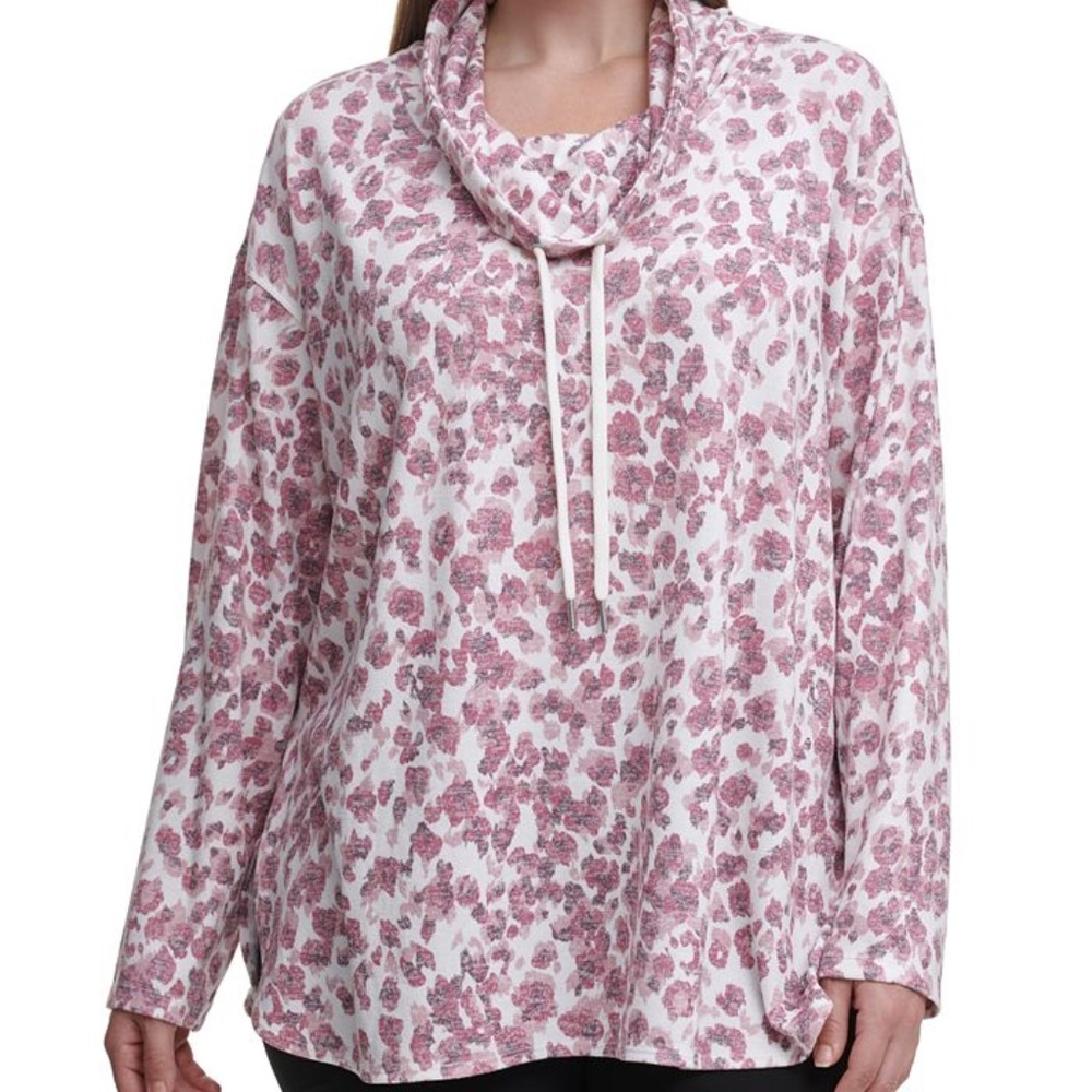 NEW Calvin Klein | Gray Leopard Print Sweater